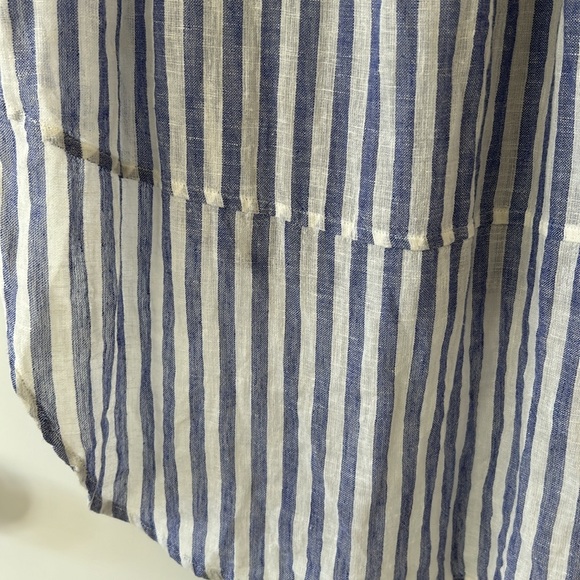 Rails Jules Linen Tunic Dress in Blue & White Vertical Stripes Sz Small - Picture 9 of 10